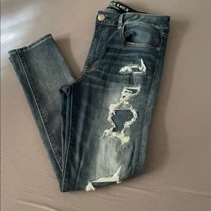 Stitched holes jeans